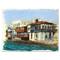 Designart - Old Houses On The Island of Mykonos Greece - Nautical & Coastal Canvas Wall Art Print